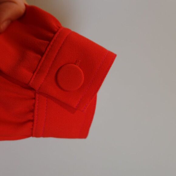 J.Crew Red Bow Neck Dress 4 holiday formal event party chic classic aline knee - Picture 7 of 12